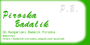 piroska badalik business card